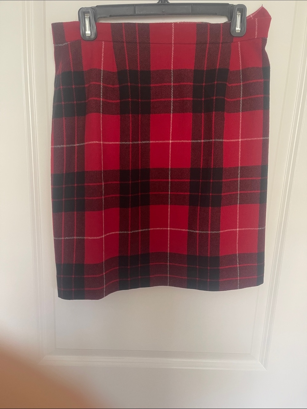 Doncaster Red & Black Plaid Pencil Skirt